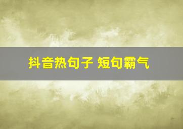 抖音热句子 短句霸气